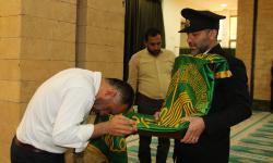 مراسم استقبال از خدام آستان مقدس رضوی و پرچم گنبد مطهر امام رضا(ع)