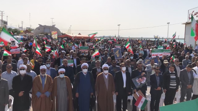برگزاری راهپیمایی ۲۲ بهمن ماه در کنگان